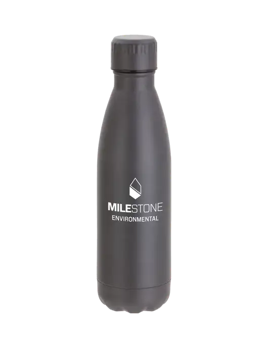 City Go Matte Charcoal 17 oz Insulated Bottle w/Milestone Environmental Logo