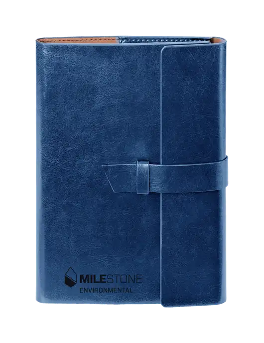 Fabrizio Blue 6.875 x 9.56 Portfolio w/Milestone Environmental Logo