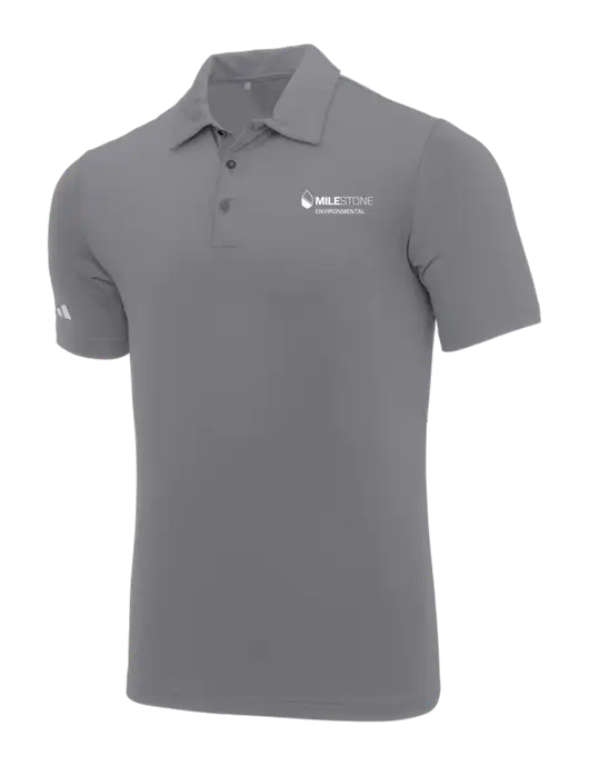 Adidas Medium Grey Ultimate Solid Polo w/Milestone Environmental Logo
