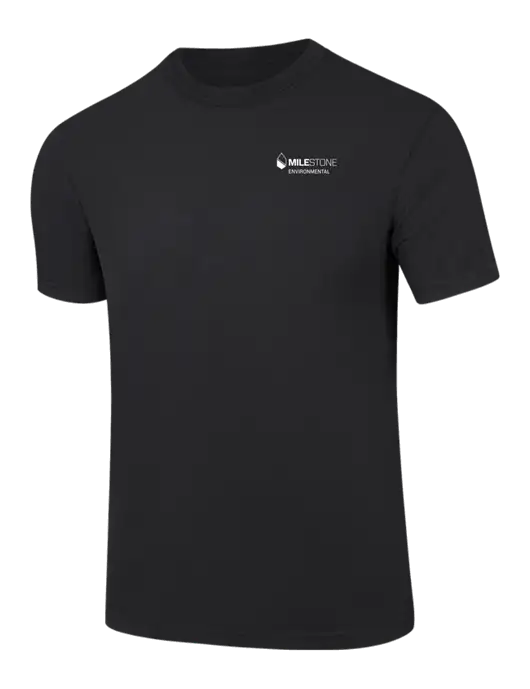 Comfort Colors 6.1 oz Black Heavyweight Ring Spun T-Shirt w/Milestone Environmental Logo