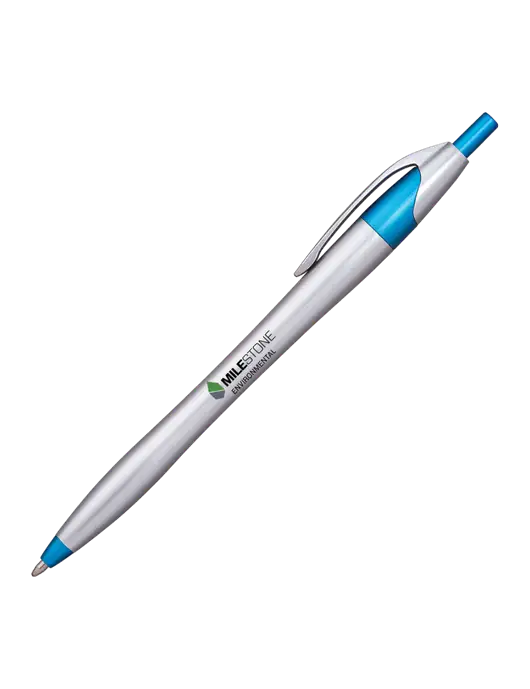 Novella Sapphire/Chrome Bright Pen - Blue Ink w/Milestone Environmental Logo