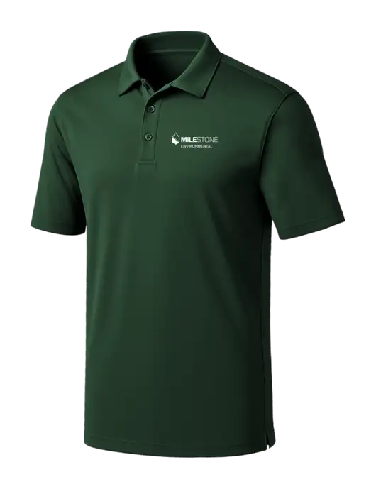 Dark Green Silk Touch Performance Polo w/Milestone Environmental Logo