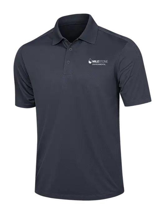 Dark Grey Diamond Textured Jacquard Polo w/Milestone Environmental Logo