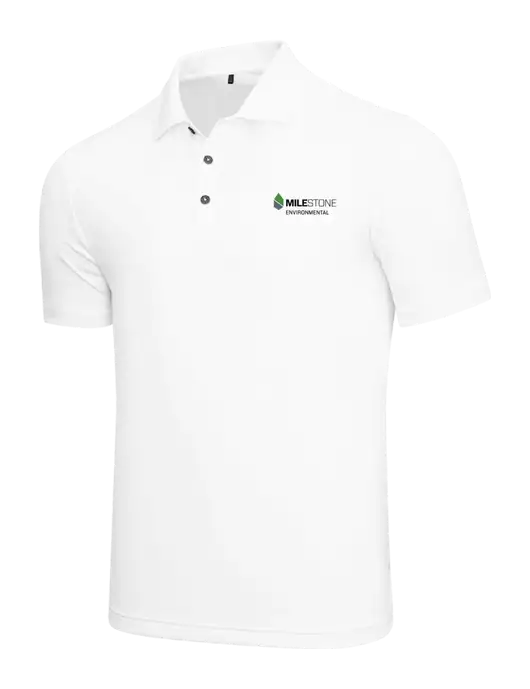 Adidas White  Performance Polo w/Milestone Environmental Logo