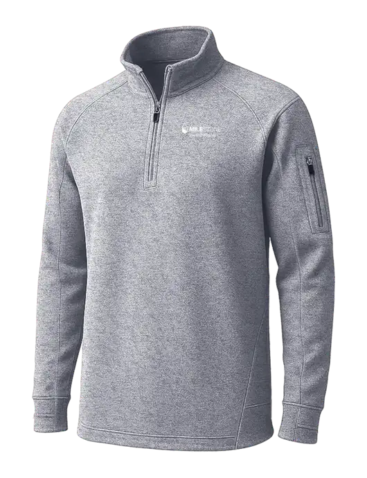 Grey Heather Tech Fleece 1/4 Zip Pullover w/Milestone Environmental Logo