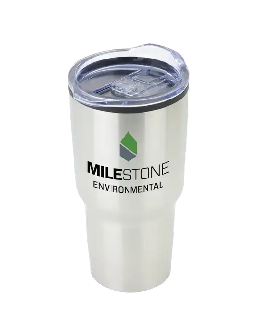 Odyssey Silver 30 oz Travel Tumbler w/Milestone Environmental Logo