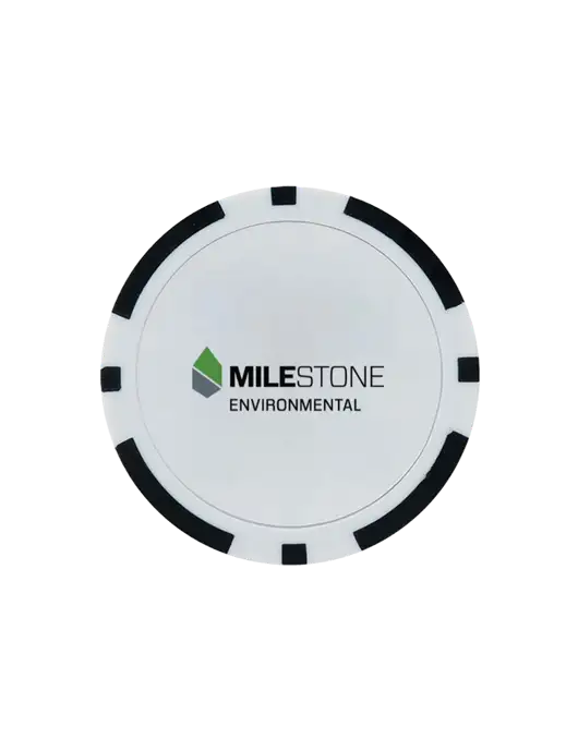 Black Poker Chip Ball Marker w/Milestone Environmental Logo