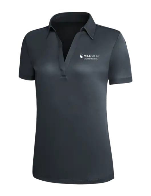 Dark Grey Silk Touch Womens Performance Polo w/Milestone Environmental Logo