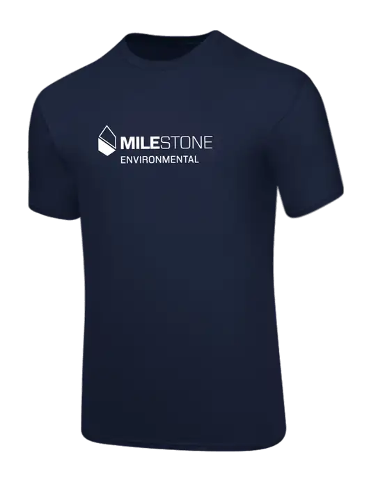Core Blend Navy T-Shirt w/Milestone Environmental Logo