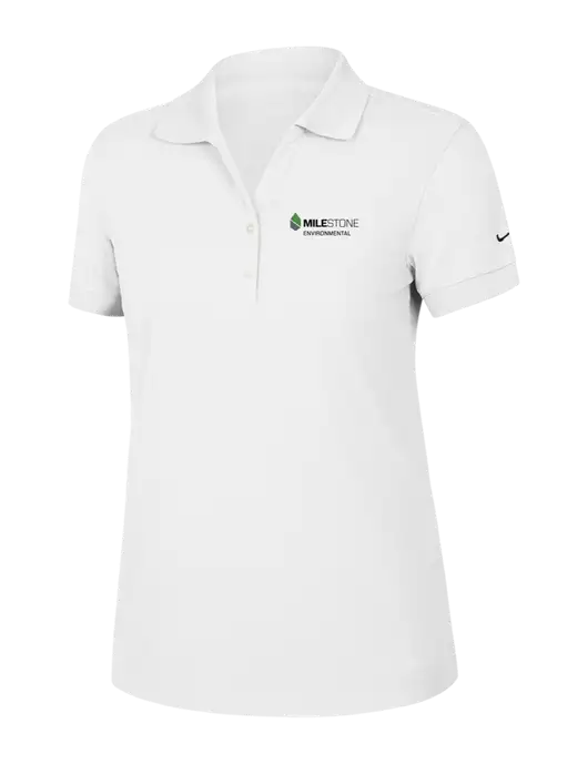 Nike Womens Dri-FIT Classic White Polo w/Milestone Environmental Logo