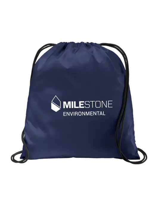 Drawstring  True Navy Cinch Pack w/Milestone Environmental Logo
