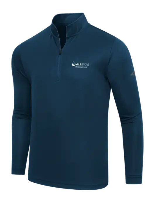 Adidas Navy Lightweight Quarter Zip Pullover w/Milestone Environmental Logo