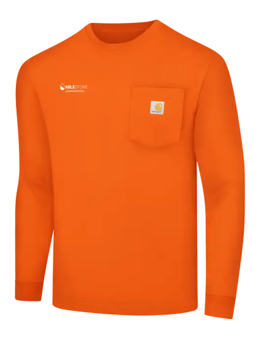 Carhartt Orange Workwear Pocket Long Sleeve T-Shirt w/Milestone Environmental Logo