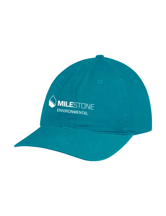 Garment Washed Unstructured Twill Sapphire Cap w/Milestone Environmental Logo