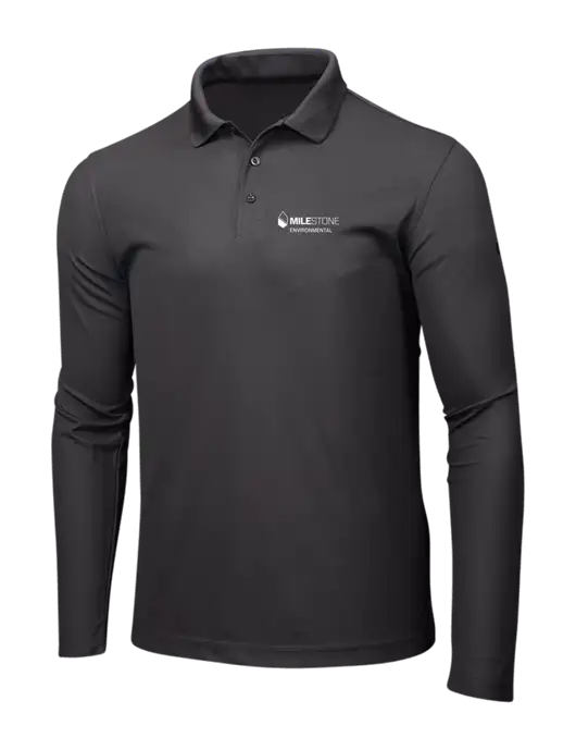 OGIO Charcoal Grey Caliber 2.0 Long Sleeve Polo w/Milestone Environmental Logo