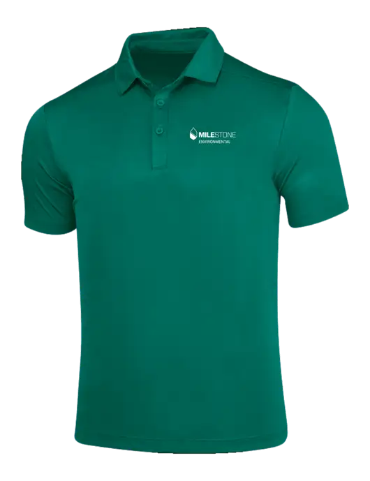 Green Posi-UV Pro Polo w/Milestone Environmental Logo