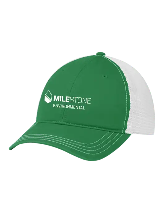 Richardson 111 Garment Washed Trucker Cap Kelly w/White Mesh w/Milestone Environmental Logo