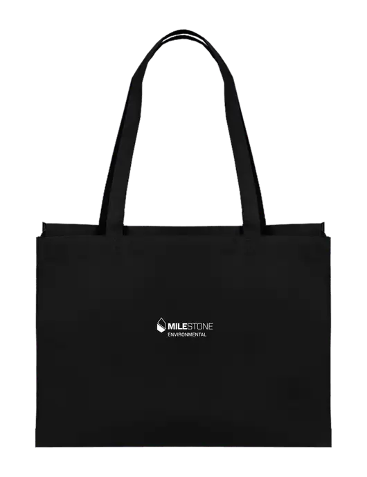 Eco Reusable Black Tote w/Milestone Environmental Logo