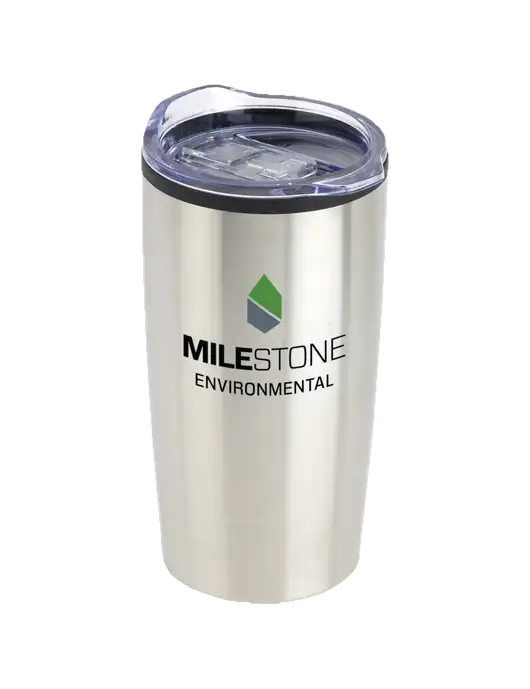 Olympus Silver 20 oz Tumbler w/Milestone Environmental Logo