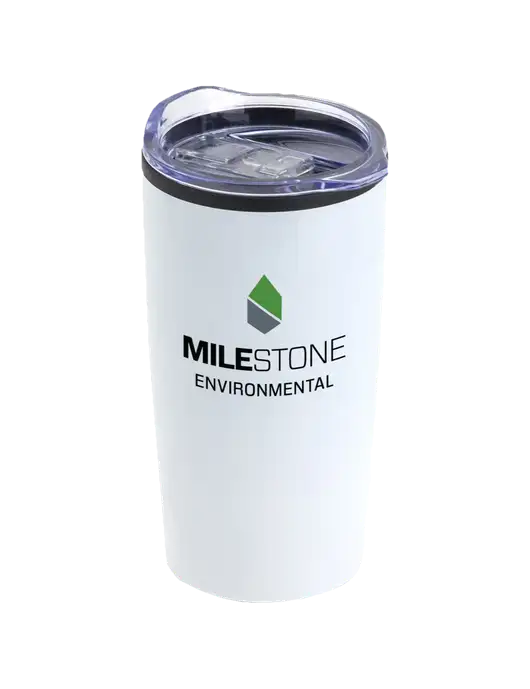 Olympus White 20 oz Tumbler w/Milestone Environmental Logo