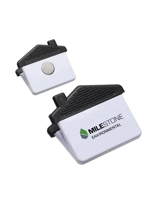 White Happy Home Power Clip

 w/Milestone Environmental Logo
