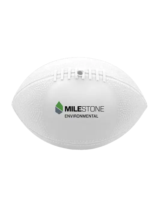 7” Durable White Vinyl Football w/Milestone Environmental Logo