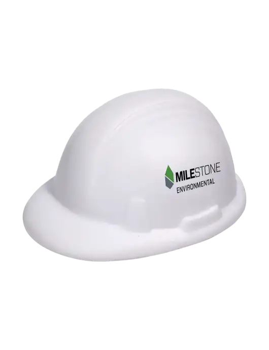White Hard Hat Stress Reliever w/Milestone Environmental Logo